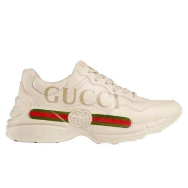 Gucci Rhyton Logo Printed Leather Sneakers EU 34 US 4