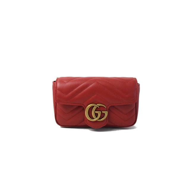 Gucci Marmont Super Mini Hibiscus Matelasse Chevron Leather Cross Body Bag