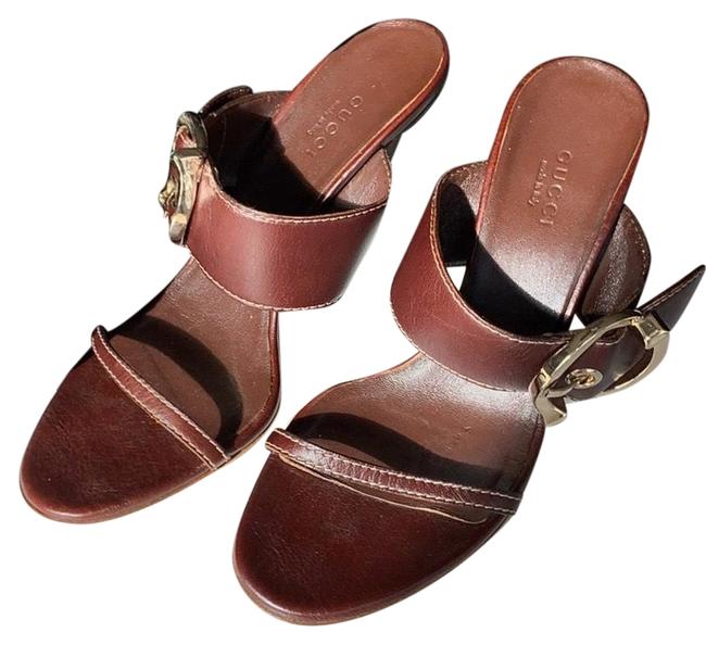 Gucci Maroon Sandals 