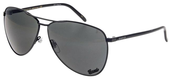 Gucci Matt Black Aviator 4209 Cursive Logo Plaque Unisex Gg0502 Sunglasses