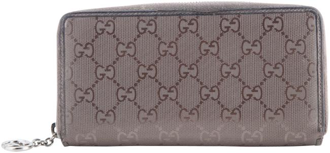 Gucci Mauve Metallic Monogram Imprime Zip Around Wallet
