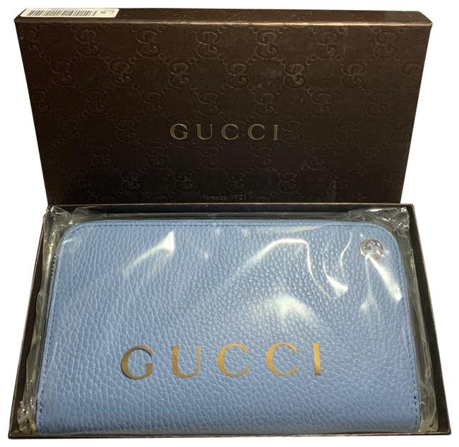 Gucci Mineral Blue Dollar Calf Zip Around Wallet