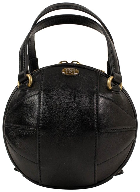 Gucci Mini tifosa Convertible Strap Ball Black Leather Shoulder Bag