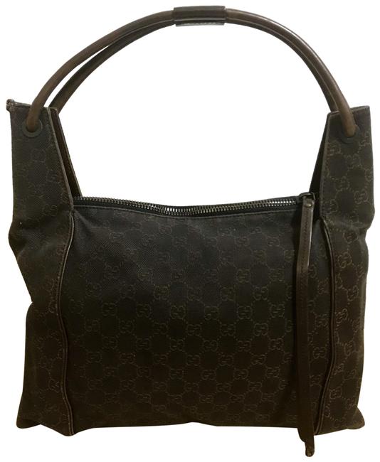 Gucci Monogram Brown Canvas Shoulder Bag