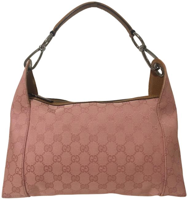 Gucci Monogram Pink Canvas Shoulder Bag