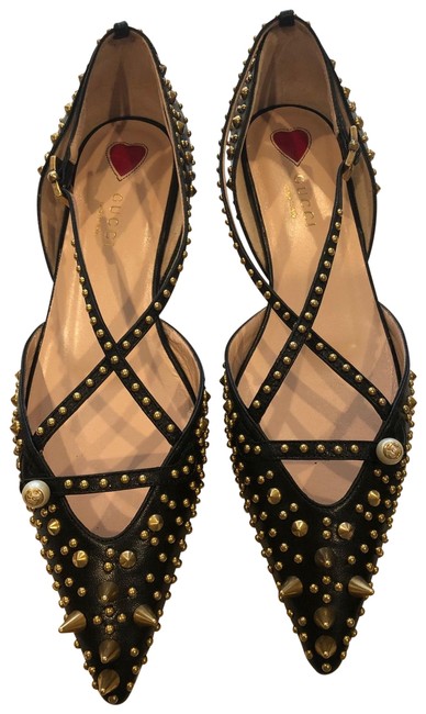 Gucci New Malaga Kid Black Flats 