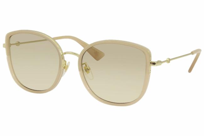 Gucci Nude Gg0606sk 004 Womens Nude gold Pink Lenses Cat Eye Sunglasses