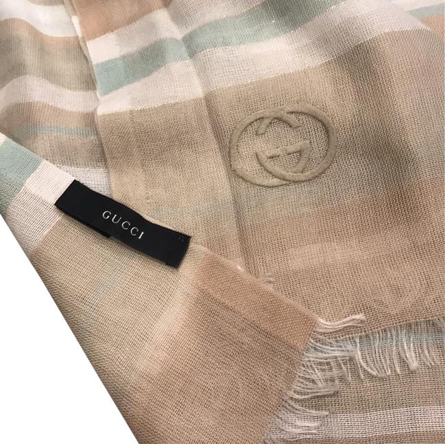 Gucci Nude White Aqua Scarf Wrap