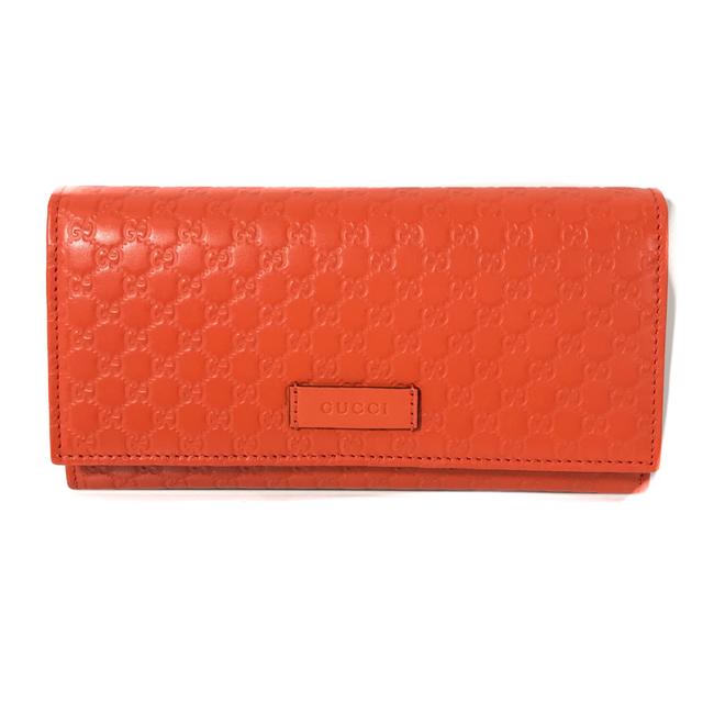 Gucci Orange New 449396 Leather Microguccissima Continental Wallet