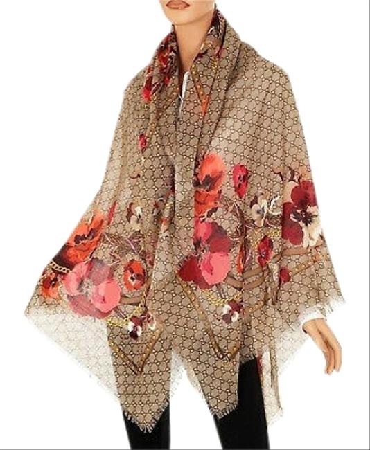 Gucci Oshibana Light Wool Shawl Scarf Wrap