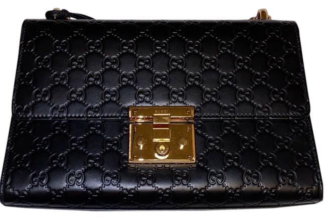 Gucci Padlock Medium Black Leather Cross Body Bag