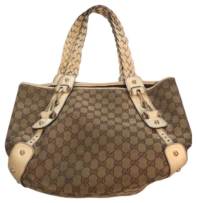 Gucci Pelham Classic Tote Monogram Canvas and Leather Satchel