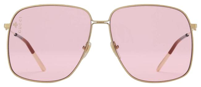 Gucci Pink Gg0394s 0394s Gold Metal Square Sunglasses