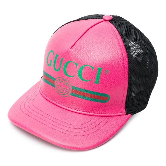 Gucci Pink New Cotton Front Logo Mesh Back Small Hat