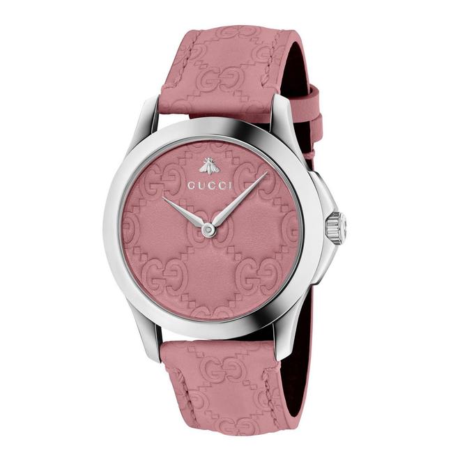 Gucci Pink Silver Candy G timeless Ladies Leather Watch
