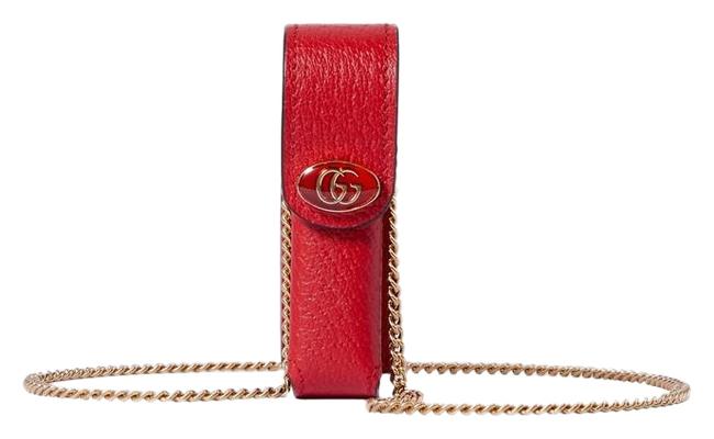 Gucci Porte Rouges Embellished Textured leather Lipstick Pouch Cross Body Bag