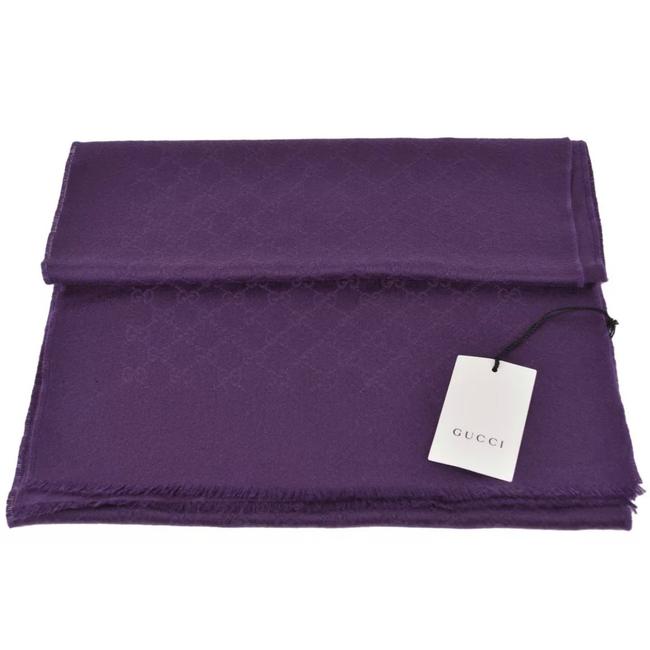 Gucci Purple Cashmere 456362 Gg Guccissima Scarf Wrap
