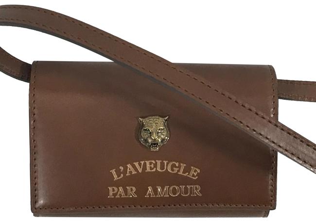 Gucci Animalier New 460117 Mini Wallet Brown Leather Cross Body Bag