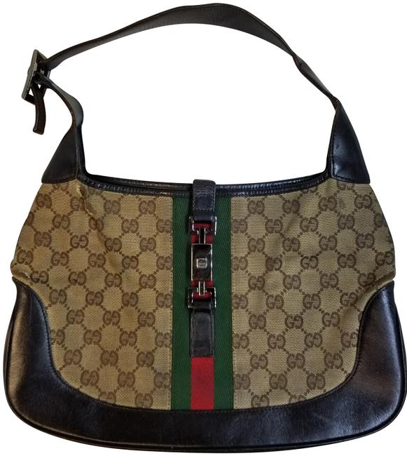 Gucci Jackie Monogram Brown Gg Canvas Satchel