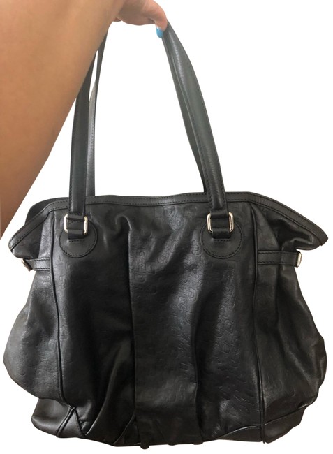 Gucci Shoulder Full Moon Black Leather Hobo Bag