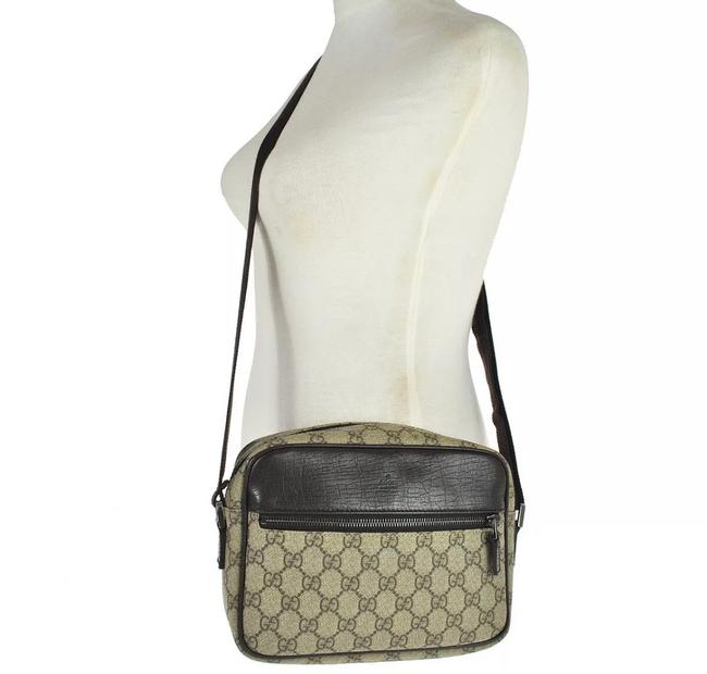 Gucci Shoulder Webby Supreme Gg Brown Pvc Cross Body Bag