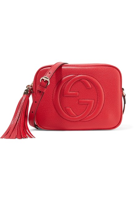 Gucci Soho Disco Gg Red Textured Leather Shoulder Bag