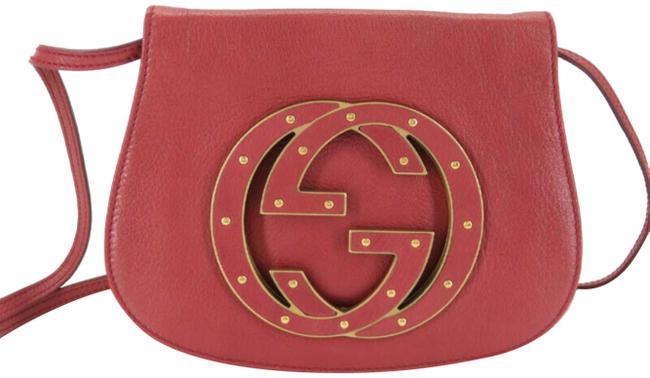 Gucci Messenger Soho Studded 870420 Red Leather Cross Body Bag