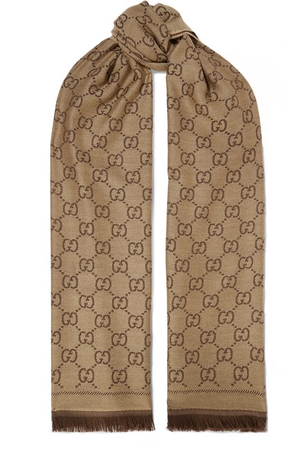 Gucci Sten Reversible Intarsia Wool Scarf Wrap