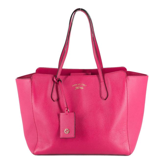 Gucci Swing Medium Hot Pink Leather Tote