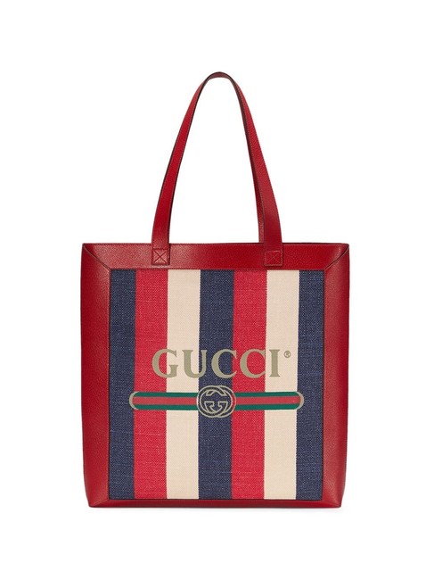 Gucci Sylvie Baiadera Red Leather Tote