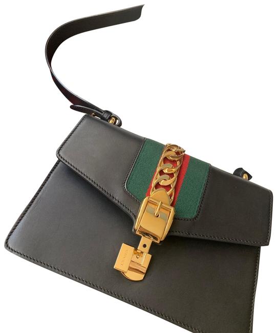Gucci Sylvie Black Leather Shoulder Bag
