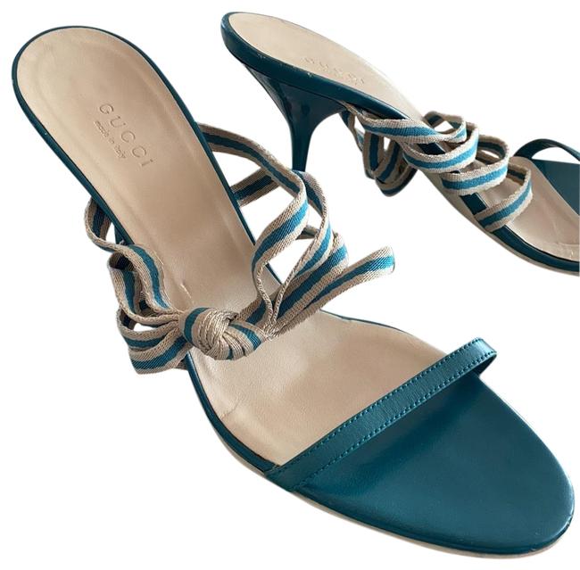 Gucci Teal Blue Sandals 