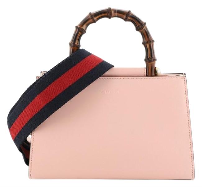 Gucci Top Handle Bag Nymphaea Mini Pink and White Leather Satchel