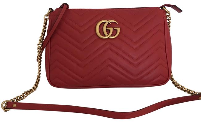 Gucci Top Red Leather Cross Body Bag
