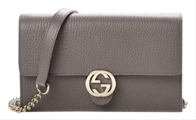 Gucci Wallet on Chain Leather Gray Cross Body Bag