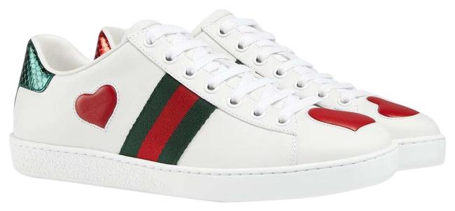 Gucci White Ace Embroidered Sneakers 