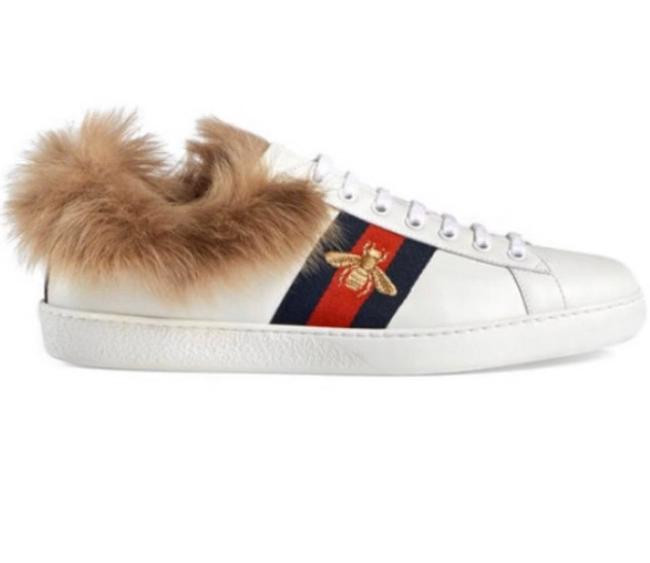 Gucci White Guccis ace Wool Fur Sneakers