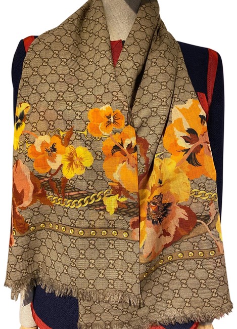 Gucci Yellow Shawl Big Panshine 140 140 Cm Scarf Wrap