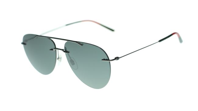 Gucci 001 Aviator Gg0397s Grey Metal Rimless Sunglasses 
