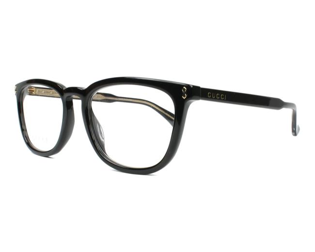 Gucci 006 Gg0126o Shiny Black Transparent Crystal Sunglasses 