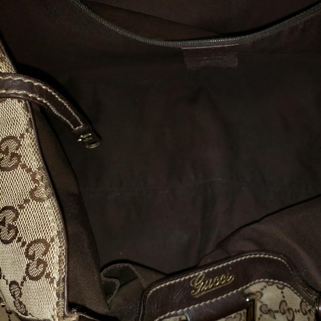 Gucci Hobo Abbey D Ring Canvas Shoulder Bag 