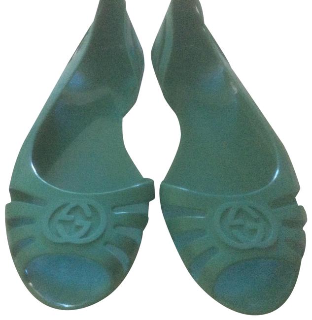 Gucci Aqua Jelly Marola Flats 