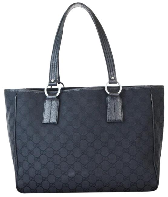 Gucci Bag Black Gg Canvas Tote 
