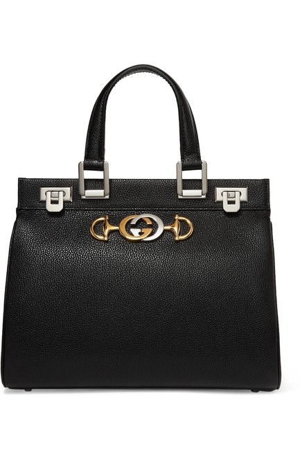 Gucci Bag Zumi Small Embellished Textured leather Black Leather Tote 