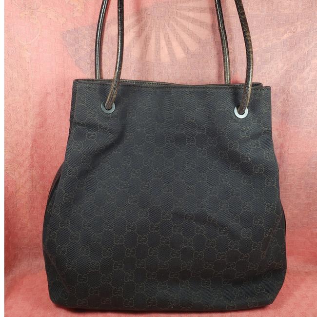 Gucci Bag Gg Monogram Gold &amp; Grey Canvas Tote 