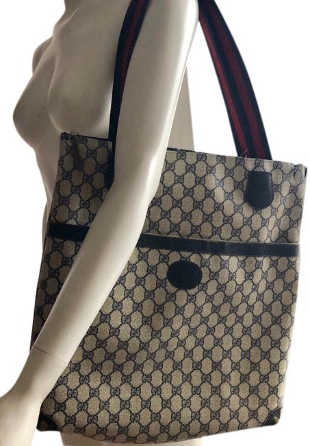 Gucci Bag Navy Blue Monogram Tote 