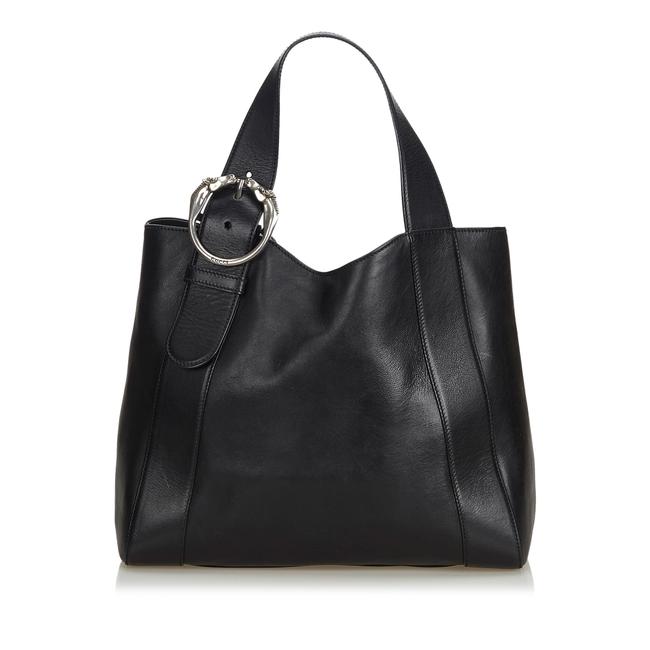 Gucci Bag Ribot Italy Black Leather Tote 