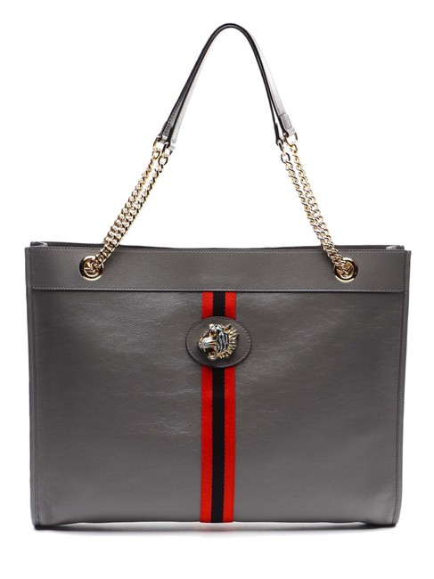 Gucci Bag Spk New Rajah Large Gray Leather Tote 