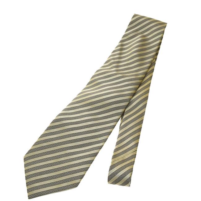 Gucci Beige Logos Mens Neck Tie Silk Made In Italy Scarf Wrap 