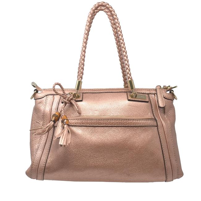 Gucci Bella Metallic Pink Leather Shoulder Bag 